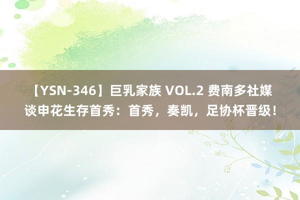 【YSN-346】巨乳家族 VOL.2 费南多社媒谈申花生存首秀：首秀，奏凯，足协杯晋级！