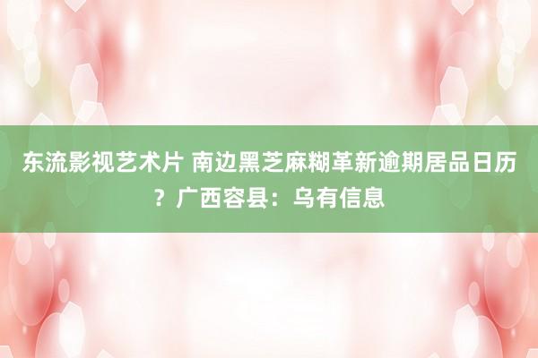 东流影视艺术片 南边黑芝麻糊革新逾期居品日历？广西容县：乌有信息