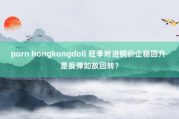 porn hongkongdoll 旺季附进铜价企稳回升 是反弹如故回转？