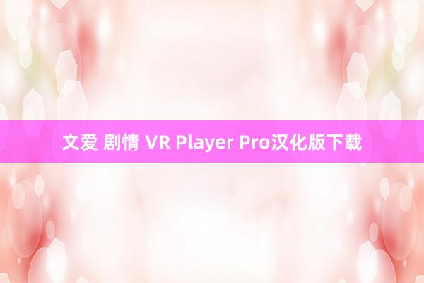 文爱 剧情 VR Player Pro汉化版下载